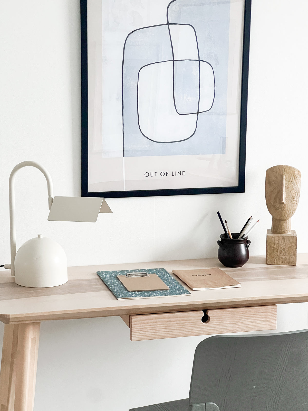 Angol Chunky Bordslampa Beige