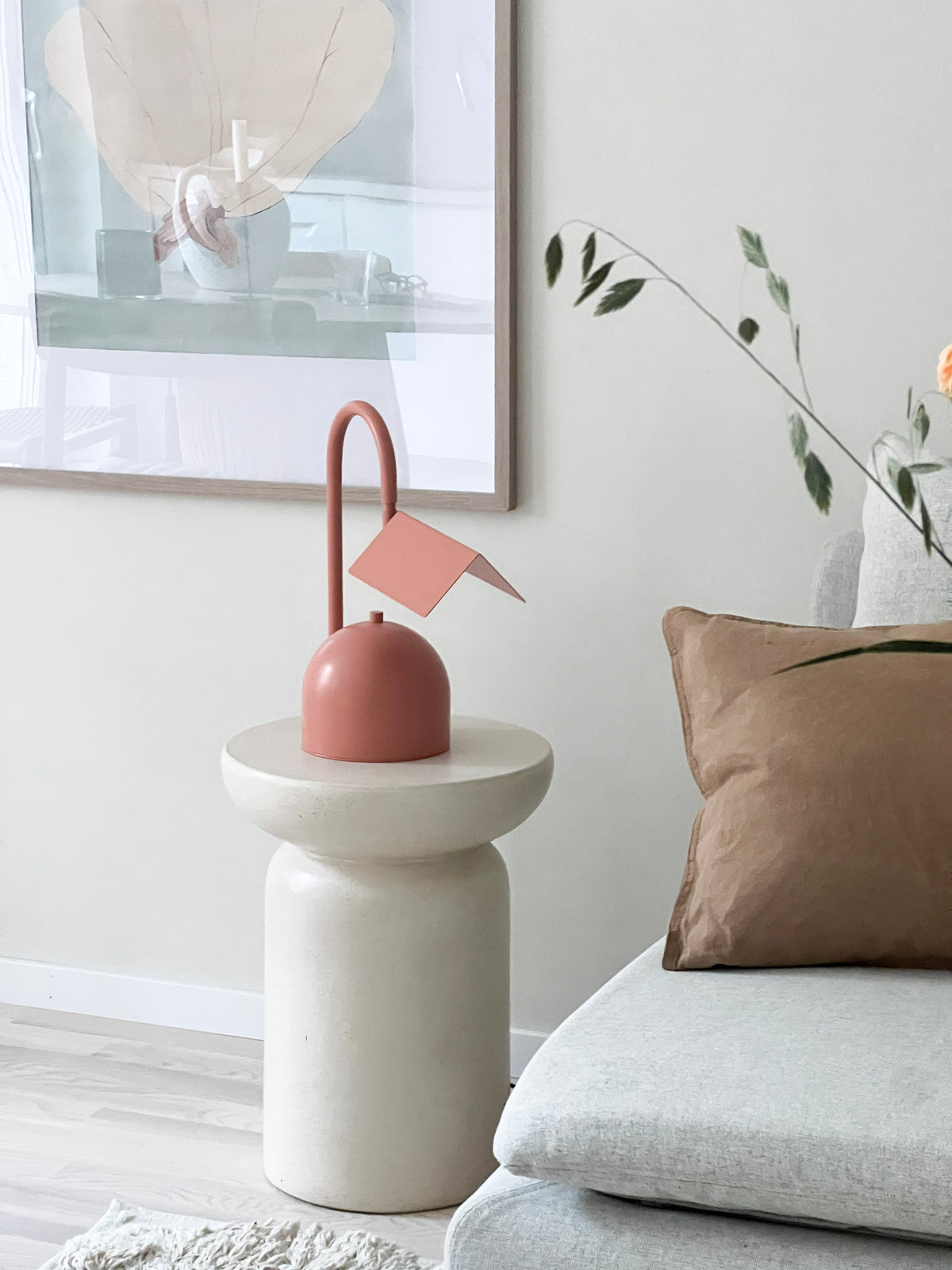 Angol Chunky Table Lamp, Warm Peach