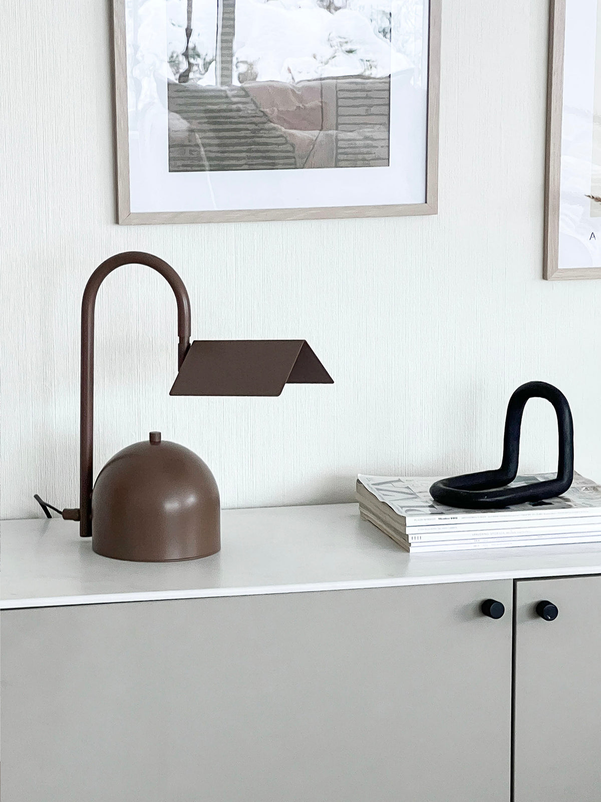 Angol Chunky Bordslampa Brun