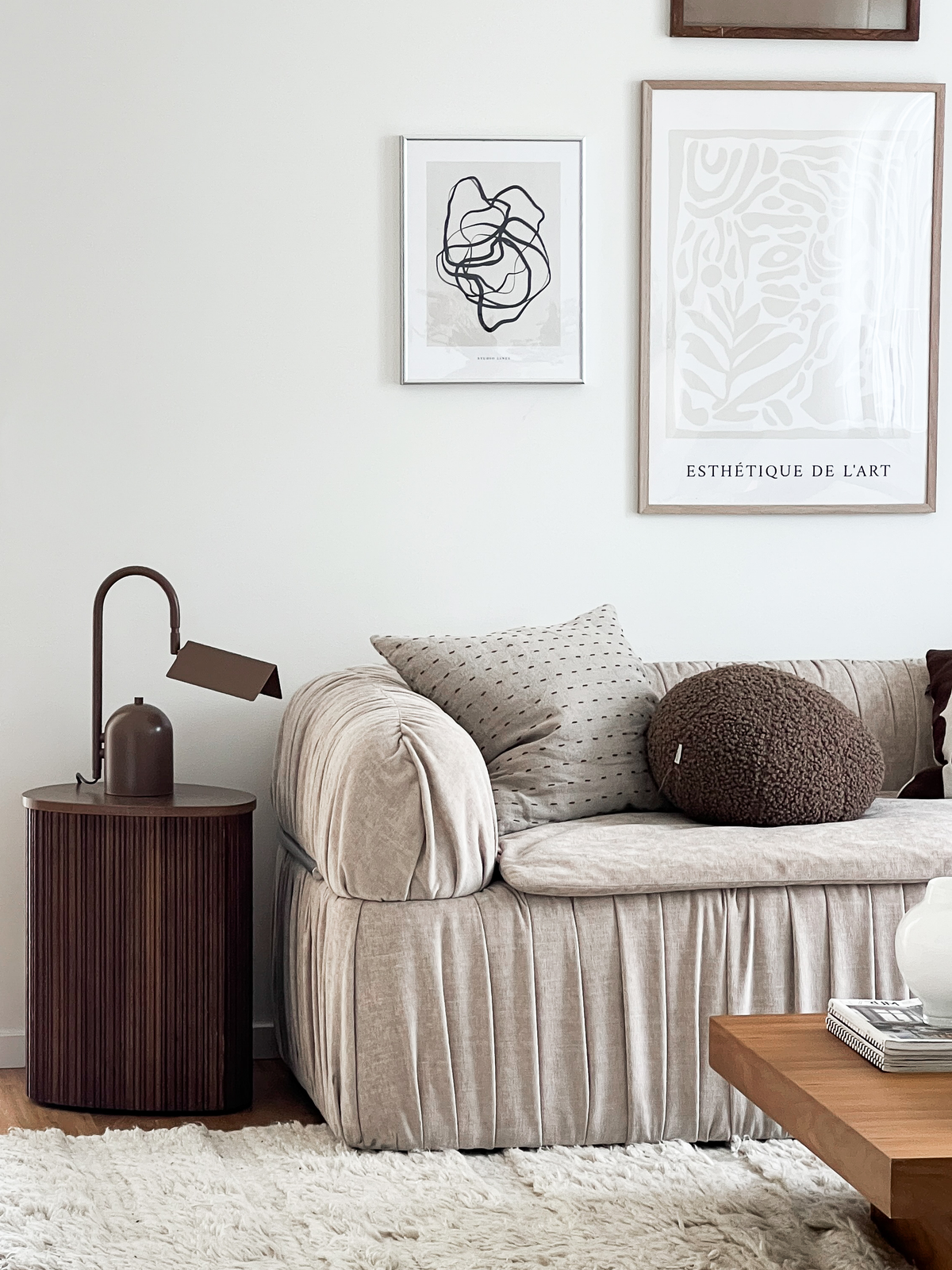 Angol Slim Bordslampa Brun